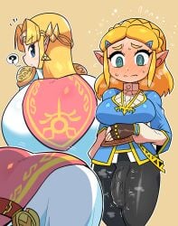 1futa 1girls ? a_link_between_worlds ass ass_awe ass_in_dress back_view bent_over big_ass big_penis blonde_hair blush blushing breasts breath_of_the_wild brown_gloves bulge clothed clothing crap-man dress duo ears elf embarrassed erection_under_clothes female french_braid full-face_blush fully_clothed futa_focus futanari hair horny horny_futa huge_ass humanoid humanoid_penis imminent_sex light-skinned_female light-skinned_futanari light_skin long_hair looking_at_ass looking_back nintendo penis penis_shaped_bulge penis_under_clothes pointy_ears presenting presenting_hindquarters princess princess_zelda question_mark rear_view remake selfcest short_ears speech_bubble standing staring_at_ass sweat tears_of_the_kingdom the_legend_of_zelda throbbing throbbing_penis tight_clothing zelda_(a_link_between_worlds) zelda_(tears_of_the_kingdom)