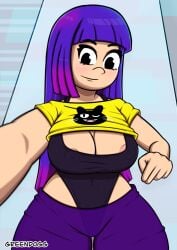 big_breasts breasts busty female female_focus female_only glitch_techs greendogg hourglass_figure long_hair miko_kubota nickelodeon purple_hair selfie smooth_skin tagme wide_hips