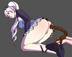 akumaa_(artist) asshole big_ass cupping_hands fetish high_heels no_panties rwby scat wedge_heels weiss_schnee