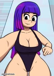 big_breasts breasts busty female female_focus female_only glitch_techs greendogg hourglass_figure long_hair miko_kubota nickelodeon purple_hair selfie smooth_skin tagme wide_hips