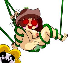 1girls brown_hair chara female female_penetrated flowey_the_flower human red_eyes tagme tentacle toygirl18 undertale