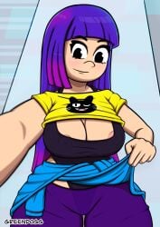 big_breasts breasts busty female female_focus female_only glitch_techs greendogg hourglass_figure long_hair miko_kubota nickelodeon purple_hair selfie smooth_skin tagme wide_hips