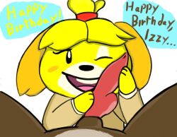 accessory animal_crossing animal_genitalia animal_penis anthro between_legs brother_(lore) canid canine canine_genitalia canine_penis canis digby_(animal_crossing) domestic_dog duo english_text female first_person_view floppy_ears genitals hair hair_accessory hair_bun hairband incest_(lore) isabelle_(animal_crossing) long_sleeves male male/female male_pov mammal nintendo one_eye_closed open_mouth penis penis_against_cheek penis_on_face sibling_(lore) sister_(lore) smile sock_puppeteer spread_legs spreading text