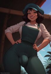 1futa 1futanari ai_generated ass atlantis:_the_lost_empire audrey_ramirez balls big_ass big_breasts big_butt big_hips big_penis black_eyes black_hair blue_hat breasts cap cleavage clothed clothing dick dickgirl disney disney_channel disney_princess eyebrows eyelashes forest futa_only futadom futanari grin grinning grinning_at_viewer hair hands-free hat huge_cock indoors jumper jungle lips lipstick long_hair looking_at_viewer makeup narrow_waist narrowed_eyes newsboy_cap nose outdoors outside overalls penis red_lips red_lipstick seducing seductive seductive_eyes seductive_gaze seductive_look seductive_mouth seductive_pose seductive_smile shirt short_hair smile smile_at_viewer smiley_face smooth_balls smooth_penis smooth_skin solo solo_dickgirl solo_focus solo_futa solo_futanari testicles velonix white_shirt