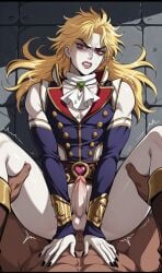 2boys ai_generated angry_face bishounen blonde_hair blonde_hair_male bottomless dio_brando gay gay_domination gay_sex jojo's_bizarre_adventure jonathan_joestar male male_focus male_penetrated male_penetrating male_penetrating_male male_pov pale-skinned_male pale_skin phantom_blood phantom_blood_(film) red_eyes teary_eyes vampire yaoi