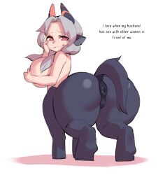 1girls anus ass bicorn bicorn_(monster_girl_encyclopedia) big_ass big_breasts borvar breasts centaur centauress cuckquean female female_only large_breasts monster_girl monster_girl_encyclopedia nude pussy shortstack solo taur