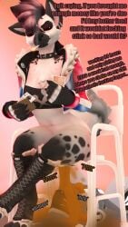 anthro arrell_(artist) cigarette dominant dominant_female duo eating_feces english_description english_text feces feces_in_mouth female financial_domination hi_res holding_money holding_object hyena machine male male/female mammal money onomatopoeia penny_(arrell) pooping_on_another profanity protogen scat sitting smoking sound_effects submissive submissive_male text toilet_chair
