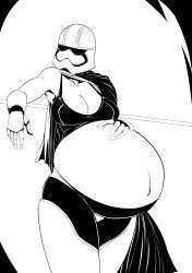 belly big_belly big_breasts breasts captain_phasma cleavage female female_only hand_on_belly helmet huge_belly hyper_pregnancy large_breasts pregnant star_wars vale-city