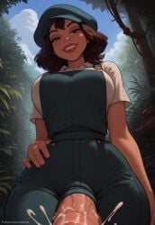 1futa 1futanari ai_generated ass atlantis:_the_lost_empire audrey_ramirez balls big_ass big_breasts big_butt big_hips big_penis black_eyes black_hair blue_hat breasts cap cleavage clothed clothing dick dickgirl disney disney_channel disney_princess eyebrows eyelashes forest futa_only futadom futanari grin grinning grinning_at_viewer hair hands-free hat huge_cock indoors jumper jungle lips lipstick long_hair looking_at_viewer makeup narrow_waist narrowed_eyes newsboy_cap nose outdoors outside overalls penis red_lips red_lipstick seducing seductive seductive_eyes seductive_gaze seductive_look seductive_mouth seductive_pose seductive_smile shirt short_hair smile smile_at_viewer smiley_face smooth_balls smooth_penis smooth_skin solo solo_dickgirl solo_focus solo_futa solo_futanari testicles velonix white_shirt