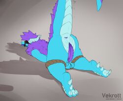 absurd_res blindfold bondage bondage bound dragon genitals hi_res mythological_creature mythological_scalie mythology penile_spines penis scalie slit_(disambiguation) vekrott