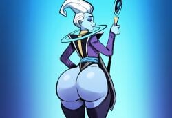 1boy ai_generated ass big_ass blue_skin dat_ass dragon_ball dragon_ball_super fellas femboy girly huge_ass novelai solo solo_focus taller_male thick_thighs trap whis white_hair wide_hips
