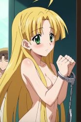 ai_generated arrest arrested asia_argento breasts breasts exibitionism handcuffed handcuffs high_school_dxd lv99slime medium_breasts naked naked_female nude nude_female public_nudity yellow_hair