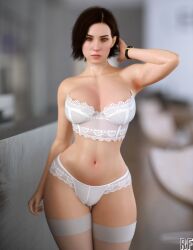 1girls 3d big_breasts breasts brown_hair call_of_duty call_of_duty_modern_warfare_3_(2023) female female_only large_breasts lingerie milena_romanova rude_frog