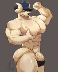 1boy 2d abs artist_name ass bara bara_tits baxter7020 big_ass big_pecs big_penis erection erection_pushing_underwear friday_night_funkin gay hat horns huge_pecs looking_at_viewer male male_only nipples pec_grab pecs pectorals simple_background skeleton solo solo_male standing tabi_(homskiy) thighs underwear veiny_penis yellow_eyes