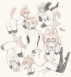 anal ass balls bowtie cat_ears cat_tail catboy cock collar erection femboy femboy_cat gay gay_sex gloves licking_penis licking_tip looking_at_viewer looking_up matemi oral_sex original_character penetration penis sketch stretching thighs tongue tongue_out trap twink yaoi