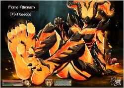 atronach barefoot demon demon_girl feet female flame_atronach foot_fetish monster monster_girl oblivion sinfullysoles soles steamy_feet the_elder_scrolls