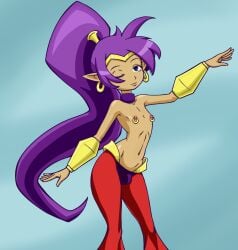 1boy bulge dark-skinned_femboy femboy male_only navel nipple_piercing nipples rule_63 shantae shantae_(character) sufan