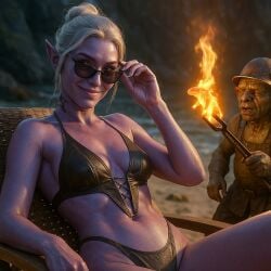 ai_generated baldur's_gate_3 bikini minthara sunglasses_on_head thong