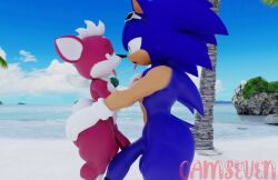 2021 3d_(artwork) ass balls beach blue_body blue_fur bodily_fluids camseven chip_(sonic) clothing cloud digital_media_(artwork) duo eye_contact eyewear french_kissing fur genitals gloves green_eyes hand_on_ass hand_on_butt hand_on_chest handwear hi_res kissing looking_at_another looking_pleasured male male/male penis red_body red_fur saliva saliva_string seaside sega short_stack shortstack sky sonic_(series) sonic_the_hedgehog sonic_the_hedgehog_(series) sonic_unleashed sunglasses tongue tongue_out watermark wings yellow_eyes