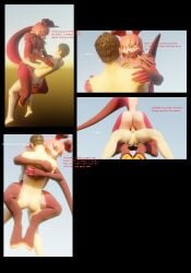 3d_(artwork) absurd_res andromorph anthro ass balls big_breasts bodily_fluids breasts claws comic dialogue digital_media_(artwork) dominant dominant_female dorukolorukalai duo english_text erection feet female fur genitals gunmouth hair hi_res hooves human intersex intersex/intersex intersex/male looking_at_viewer male male/female mammal maradorukolorukalai nude nude_female penetration penile penile_penetration penis pussy red_body red_hair sex simple_background submissive submissive_male tail text tongue toy vaginal_penetration yellow_eyes