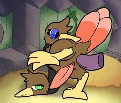 anal animal_genitalia animated anus beak bodily_fluids digital_media_(artwork) doduo duo erection feathers feet feral generation_1_pokemon genital_fluids genital_slit genitals group grunting hi_res hydra_problems inside loop male male/male nintendo offscreen_male orientation_play otterjunk penetration penis pokemon pokemon_(species) roxanne_(otterjunk) sex tagme tail tail_feathers talons tapering_penis toes trio
