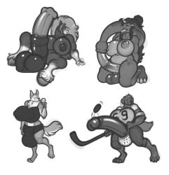 5_fingers animal_genitalia animal_penis anthro areola balls big_balls big_breasts big_penis biped breasts canid canine canis dessert domestic_dog elephant elephantid equid equine equine_genitalia equine_penis erection fingers floppy_ears food freckles_(artist) futanari genitals glans hair hi_res hockey_stick hooves horse huge_balls huge_cock humanoid_genitalia humanoid_penis hyper hyper_balls hyper_genitalia hyper_penis ice_cream intersex mammal medial_ring monochrome nipples penis proboscidean proboscis_(anatomy) simple_background tail trunk_(anatomy) tusks white_background wolf
