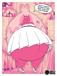 big_breasts breasts cleavage female gravityinbound huge_breasts inflation tagme thick_thighs wide_hips