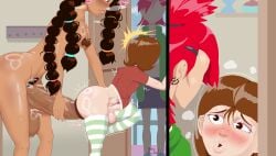 femboy foster's_home_for_imaginary_friends futa_on_male futanari googoogaagaa hiding_behind_object mac_(fhfif) poppy-whomper tagme