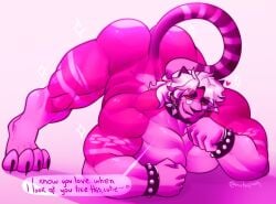 2d ass_up bara big_ass el_micho_(michopanq) feline feline_humanoid furry gay jackochallenge looking_at_viewer michopanq original_character teasing teasing_viewer