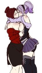 2girls dead_by_daylight deadlyurges female_focus female_only lesbian_kiss lesbian_sex partially_clothed selfcest yun-jin_lee yuri