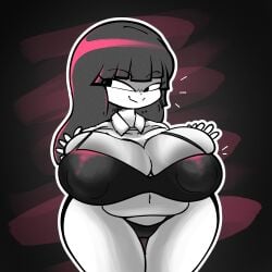 big_breasts black_hair chooby monoe tagme visible_nipples visible_underwear white_skin yume_nikki
