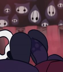 2021 2boys anal anal_sex animated anthro arthropod ass ass_bounce ass_jiggle ass_juice balls being_watched big_ass black_eyes black_skin blush bouncing_balls duo erection femboy from_behind_position gay genital_fluids genitals girly grimm_(hollow_knight) hi_res highres hollow_knight horn huge_ass humanoid knight male male_only mask meta penis people_in_background precum protagonist_(hollow_knight) rabblet tagme thick thick_ass video video_games white_face yaoi