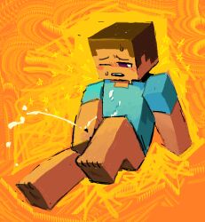 cum glowing male_only masturbating minecraft orgasm orgasm_face penis steve_(minecraft) sweat worm_(artist)