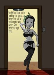 carpet dialogue don't_starve don't_starve_together doorway floorboards klei_entertainment light_switch lingerie missedshot stockings winona_(don't_starve_together)