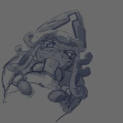 anthro balls bodily_fluids duo female generation_7_pokemon genitals hi_res legendary_pokemon male male/female monjja nintendo oral penis pokemon pokemon_(species) sweat tapu_lele