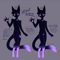 1:1 3_toes 4_fingers absurd_res ambiguous_gender antennae_(anatomy) anthro artist_name balls black_body black_fur clitoris digital_media_(artwork) dipstick_tail domestic_cat english_text eyebrows feet felid feline felis fingers foreskin fur genitals grey_background hi_res humanoid_genitalia humanoid_penis humanoid_pussy mammal markings model_sheet monotone_background multicolored_body multicolored_fur nerunaur noir_(noirzvault) nonbinary_(lore) nude_anthro pawpads penis purple_eyebrows purple_eyes purple_feet purple_pawpads purple_tail_tip pussy simple_background solo tail tail_markings text toes two_tone_body two_tone_fur