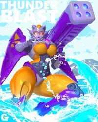 2d 3d barely_visible_nipples big_breasts breasts cybertronian decepticon female fembot machine machine_girl purple_arms purple_legs robot robot_girl solo thick_thighs thunderblast transformers transformers_cybertron trawert yellow_body
