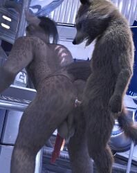 3d_(artwork) absurd_res anal anal_sex animal_genitalia animal_penis anthro blender_(artwork) breath digital_media_(artwork) duo felid feline_genitalia feline_penis genitals guardians_of_the_galaxy hi_res interspecies male male/male mammal marvel panting penetration penis prehistoric_species raccoon_penis rocket_raccoon saber-toothed_tiger scar size_difference sneakyphox tapio_(sneakyphox) teeth tongue tongue_out