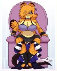 2girls anthro_on_anthro bored_expression canine chair chubby chubby_female domestic_cat domestic_dog feline female garfield_(series) garfield_the_cat gothfield hybrid jieze_(jieze) mspaintgts oc rodentialc skunk trans_woman transfem yuri