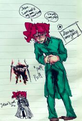 diarrhea e_ellan_d im_so_sorry_to_post_this jojo's_bizarre_adventure male_only noriaki_kakyoin poop_in_ass scat shit stardust_crusaders traditional_media_(artwork) ugly what