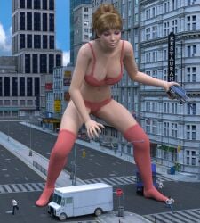 2010s 2013 2girls 4boys boomgts city cleavage commission crush female female_focus giant_female giant_woman giantess kneesocks light-skinned_female light-skinned_male light_skin macro underwear