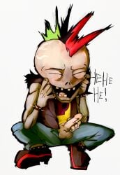 cartilage789 dr_zomboss giggling laughing male masturbation mohawk mohawk_(hairstyle) plants_vs_zombies punk pvz pvz_2 solo solo_male