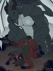anal anal_sex anthro anthro_on_anthro anthro_penetrated anthro_penetrating anthro_penetrating_anthro black_eyes black_horn black_pawpads black_penis black_tongue canid canine chastity_cage chastity_device dragon duo genitals grey_body grey_scales hi_res horn licking licking_lips licking_own_lips lying male male/male male_penetrated male_penetrating male_penetrating_male mammal markings membrane_(anatomy) membranous_wings mythological_creature mythological_scalie mythology nude on_back open_mouth pawpads penetration penile penile_penetration penis penis_in_ass pupils rayliicious red_eyes red_markings red_pupils red_tongue scales scalie sex size_difference spread_legs spreading stomach_bulge tongue tongue_out white_wings wings