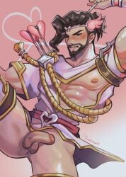 ass cupid_hanzo hanzo hanzo_shimada male male_only overwatch overwatch_2 penis solo_male thombrownie wardrobe_malfunction