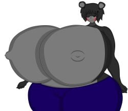 1girls big_thighs black_outline blue_pants blue_yoga_pants blush blush blushing_female breasts breasts_bigger_than_head erect_nipples female female_only fingers five_nights_at_freddy's five_nights_in_anime fnaf fnia hair hands huge_breasts lefty lefty_(fnaf) neck nipples presenting_breasts red_cheeks scottgames short_hair short_hair_female shoulder smile smiley_face solo solo_female tagme tagme_(artist) thighs transparent transparent_png wink yoga_pants