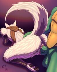 alopex anthro arctic_fox bandage bandaged_arm bandaged_leg breasts canid canine claws doggy_style duo female fluffy fluffy_legs fluffy_shoulders fluffy_tail fox from_behind_position fur genitals green_body green_skin hi_res male male/female mammal nude pawpads paws penetration pussy raphael_(tmnt) reptile sacrificabominat scalie scarf sex small_breasts tail teenage_mutant_ninja_turtles true_fox turtle vaginal_penetration vaginal_penetration white_body white_fur