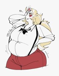 annoyed ass bbw belly big_ass big_belly big_breasts big_thighs blonde_hair bowtie breasts charlie_morningstar_(hazbin_hotel) chubby chubby_female fat fat_ass fat_belly fat_female female fully_clothed hand_on_head hand_on_hip hazbin_hotel huge_hips huge_thighs large_breasts miz7xf overweight suspenders thick thick_thighs thighs tight_clothing vivienne_medrano wide_hips