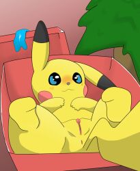 :3 anus blue_eyes blush christmas female feral fur furry furry_only genitals holidays malawrist nintendo pikachu pokémon_(species) pokemon pussy solo spread_legs spreading tail video_games yellow_body