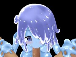 blowjob blue_eyes blue_slime blushing_at_viewer dlsite.com galaxy_wars(dev) mosaic_censoring slime_girl slime_monster small_breasts sucking_penis the_dungeon_of_lulu_farea visual_novel