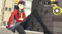 1girls 3d amagi_yukiko animated ass ass_focus breasts brown_hair closed_eyes closing_eyes clothed clothing exertion eyebrows eyebrows_visible_through_hair eyelashes fart fart_fetish farting female female_only fetishtrash footwear gameplay_mechanics hair lifting_leg light-skinned_female pantyhose persona persona_4 skirt sound source_filmmaker tight_clothing upskirt video